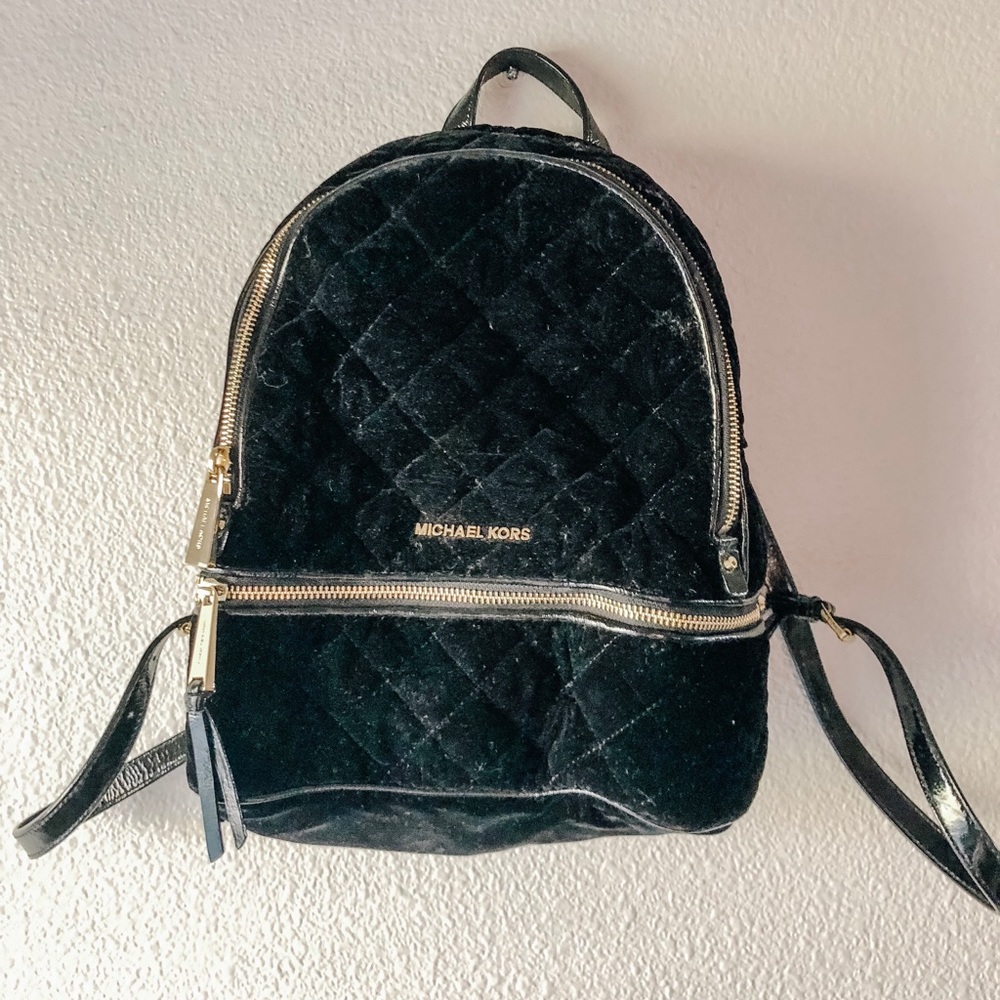 Black velvet Michael Kors backpack!